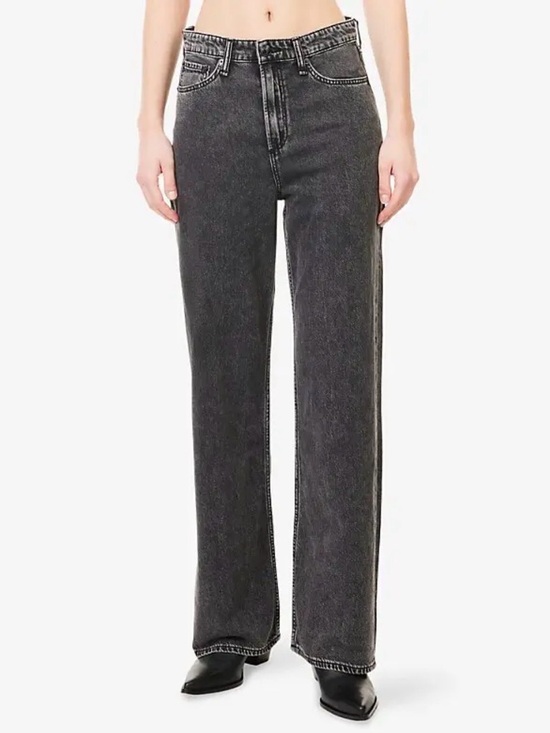 rag & bone Denim - NWOT. Rag & Bone. Logan Mid-Rise Wide Leg Jean. Washed Black. Size 27.